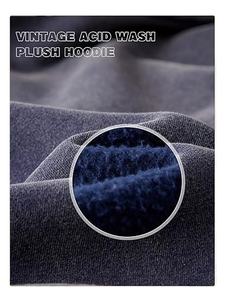 Sudadera con capucha y cremallera de aspecto vintage con lavado ácido, 100% algodón, para hombre, de peso pesado, con cremallera completa, transpirable, de invierno, oversize - Product Image 6