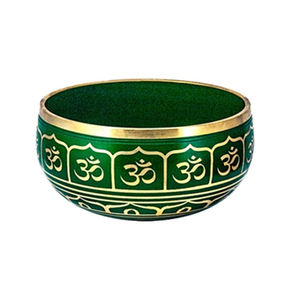 Cuenco Tibetano de Latón Hecho a Mano con el Símbolo Om y Diseño Moderno para Meditación, Sanación de Chakras, Terapia de Sonido y Sonajeros - Product Image 1