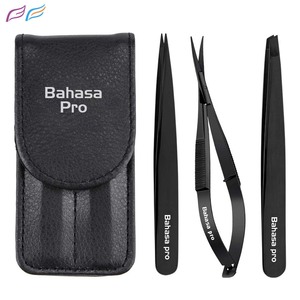 Pince à épiler inclinée en plasma noir, emballage personnalisé, acier inoxydable, pinces pointues, outil, ciseaux à ressort par Bahasa Pro - Product Image 6