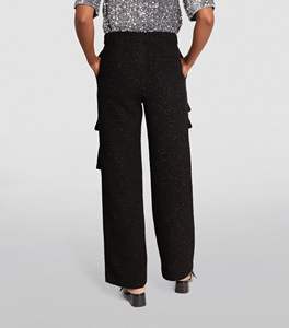 Pantalon de pantalon avant plat en laine coupe-vent écologique pour femmes confortable et élégant mi-taille couleur noire pour l'hiver - Product Image 6