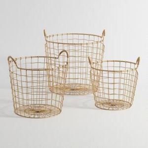 Large Rectangle Metal Mesh Storage <b>Baskets</b> Durable <b>Stackable</b> Design for Food Use - Product Image 4
