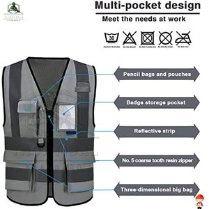 เสื้อกั๊กนิรภัยแบบมีไฟ LED กันน้ำ ANSI Class 1 รุ่นใหม่ ไซส์ใหญ่ ระบายอากาศได้ดี ผลิตจากโพลีเอสเตอร์ แห้งเร็ว รับสกรีนโลโก้ คุณภาพสูง - Product Image 4