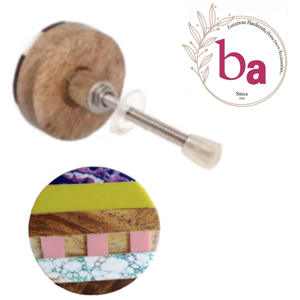 Modern Multi-Colour Resin Wood <b>Knobs</b> & <b>Pull</b> Handle [HBRMW 147] for Bedroom Kitchen Bathroom Cabinets & Wardrobe <b>Drawers</b> - Product Image 1