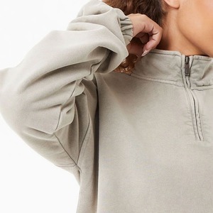 Suéter de Punto con Cuello Redondo y Media Cremallera para Mujer, Talla Grande, Bordado, Forrado, Informal, Holgado, de Felpa, Cálido, de Manga Larga, para Otoño - Product Image 3