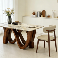 Nouvelle table à manger en marbre de style chinois, ensemble de salle à manger haut de gamme, table à manger moderne minimaliste pour appartements petits et grands