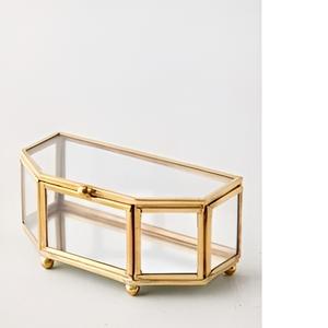 Caja de joyería de tamaño personalizable clásico hermoso diseño de vidrio caja de joyería hecha a mano joyería clásica chapada en oro - Product Image 4