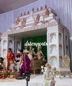 Tradicional Big Manavarai Mandap para bodas del sur de la India Estilo del Sur Gold Canopy Mandap Venta al por mayor Fiber Stage Mandap Set EE. UU. - Product Image 6