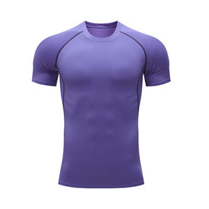 Camisetas deportivas ajustadas de secado rápido para hombre, camisetas deportivas de manga corta para correr y entrenar, camiseta de alta elasticidad para hombre - Product Image 5