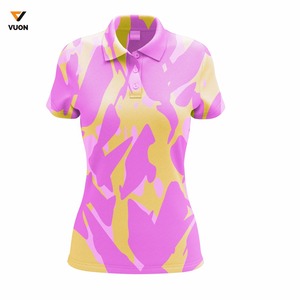 เสื้อโปโลผู้หญิงผ้าคอตตอน100% พิมพ์ซับลิเมชันสไตล์ใหม่เสื้อโปโลระบายอากาศได้สำหรับใส่ลำลอง - Product Image 3