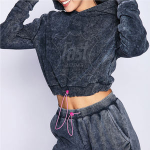 Sudadera Corta Informal de Algodón Suave con Estampado para Mujer, Nuevo Diseño, Sudadera Corta con Logotipo Personalizado - Product Image 2