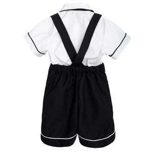 เสื้อผ้าเด็กทารกชุด 3 ชิ้นชุดเสื้อแขนสั้นสไตล์อังกฤษสีดําไหล่สั้น 2 กางเกงโอกาสพิเศษ - พอล 2 ชุด - Product Image 2