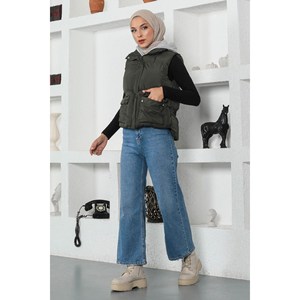 Gilet trench sans manches à capuche avec fermeture éclair, vêtement d'extérieur décontracté - Product Image 4