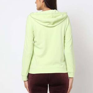 Sudadera con Capucha para Mujer, Diseño OEM Personalizado, Logotipo Tejido en la Parte Delantera, Alta Calidad, Invierno, 100% Algodón, Cierre de Cremallera - Product Image 4