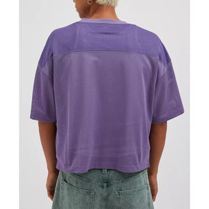 OEM personalizado 100% algodón al por mayor de los hombres de fútbol camiseta Streetwear serigrafía gráfico Boxy recortada de fútbol americano Jersey - Product Image 6