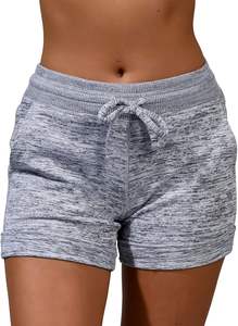 High-Waisted <b>Women's</b> Soft Cotton <b>Sweat</b> <b>Shorts</b> Breathable Eco-Friendly Lounge <b>Shorts</b> with Pockets Casual Style - Product Image 2