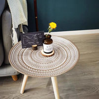 Table basse pliable en bois, gain de place, style moderne minimaliste, table d'appoint, petite table à thé marocaine pour salon et chambre