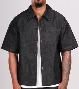 Venta al por mayor 100% algodón diseño personalizado Western Chambray Selvedge camisa de mezclilla para los hombres franela de peso pesado con patrón sólido - Product Image 1