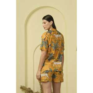 ชุดเซ็ตเสื้อถักสีมัสตาร์ดทรงหลวมสำหรับผู้หญิง Jungle Joy ไซส์ XXS คุณภาพสูง ปักลายสวยงาม ชุดสองชิ้นสำหรับฤดูหนาว - Product Image 5