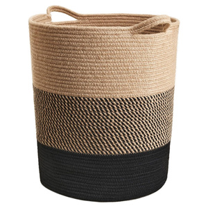 Panier à linge en jute robuste Panier réutilisable de grande capacité Fibres épaisses résistant à l'usure Construit résister à une utilisation quotidienne Maintenir - Product Image 6