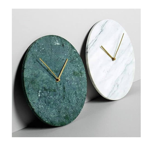 Simple Circular Pure White Natural Direct Round Stone Slate Wall Clock for Decoration Wedding Gift for Friend for Sale - Product Image 4