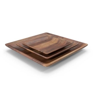 Wholesale Nested Round Wooden Tray <b>Set</b> Custom Logo Anti-Scald <b>Serving</b> Platter for Coffee & Food Handmade Wooden Charger Plate - Product Image 3