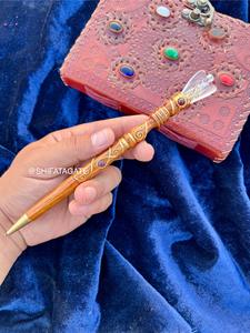 Stylo ange en cristal fabriqué à la main en gros Instrument magique de guérison en bois pour le travail énergétique Reiki Cadeaux spirituels Stylo promotionnel - Product Image 5