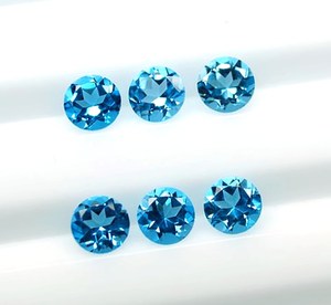 หินโทแพซสีฟ้าสวิสที่น่าตื่นตาตื่นใจขนาด5มม. ถึง10มม. ตัดเหลี่ยมเพชรพลอยลอนดอนสีน้ำเงินอัญมณีกึ่งมีค่าสำหรับการทำเครื่องประดับ - Product Image 4