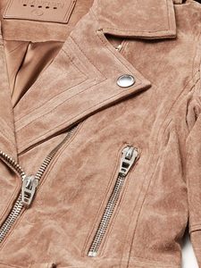 Vêtements de luxe pour femmes, vestes de moto en cuir suédé, manteaux confortables et élégants - Product Image 5