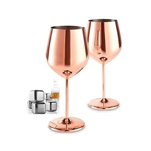 Royal Design Wine <b>Goblet</b> High Glassware Long Stem Red Wine <b>Glass</b> for Bar Restaurant Home Copper Plated Wine <b>Glass</b> - Product Image 3