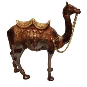 Camello de latón hecho a mano de alta calidad con grabado acabado dorado para decoración Metal artesanías árabes camello - Product Image 1