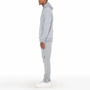 Vente en gros de survêtements délavés à l'acide de haute qualité et personnalisés surdimensionnés avec fermeture éclair complète pour hommes survêtements évasés délavés à l'acide - Product Image 4