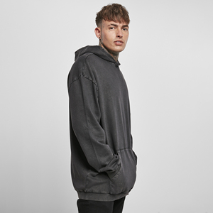 Sweat à capuche personnalisé pour homme, coupe oversize, effet délavé, sérigraphie, coupe carrée, sweats à capuche usés pour homme, vente en gros, personnalisables - Product Image 4