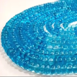 Cuentas Redondas Lisas de Topacio Azul Suizo Natural de 8 mm, Se Venden por Hebra de 8 Pulgadas de Largo, Cuentas de Piedras Preciosas - Product Image 1