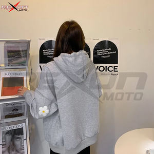 เสื้อฮู้ดปักลายดอกไม้ของผู้ชายผู้หญิง,เสื้อผ้าลำลองผ้าคอตตอนโพลีเอสเตอร์ทรงครอป - Product Image 4