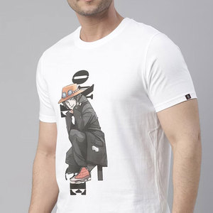 Camiseta de algodón 100% para hombre, personalizada, de gran tamaño, ajustada, antibolitas, teñida lisa, estampado comprimido, patrón sólido - Product Image 5