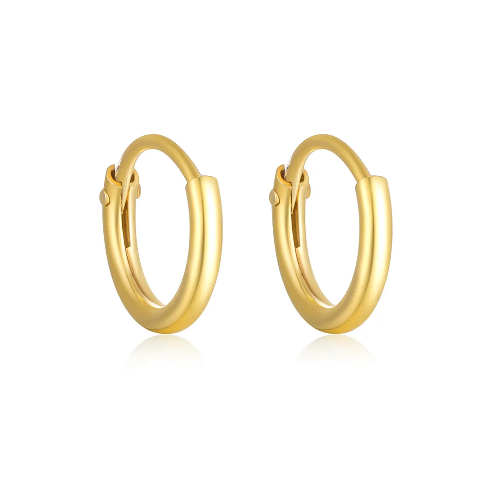 S925 Sterling Silber Modeschmuck Ohrring Multi Size Gold glatt rhodiniert große Creolen 50mm