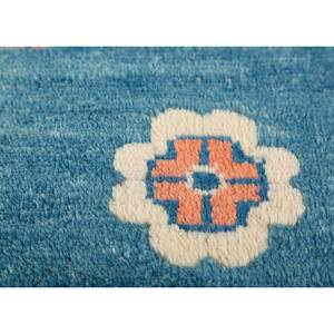 Alfombra de Lana Anudada a Mano Nuray Azul Pae-1155 9x12 Rectangular con Patrón de Medallón para Decoración de Sala de Estar o Uso en Pasillos - Product Image 3