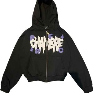 DTG digital printed zipper <b>hoodie</b> custom artwork eco friendly ink soft hand feel high quality streetwear fashion <b>hoodie</b> - Product Image 1