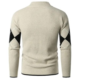 เสื้อกันหนาวสำหรับผู้ชายผ้าฝ้ายย้อมสีล้วน/โพลีเอสเตอร์ - Product Image 3