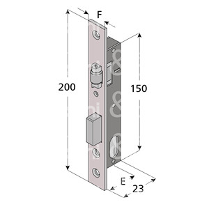 SERRURE POUR JAMBLES 1 jet et cylindre ovale à rouleau réglable non inclus - Product Image 1
