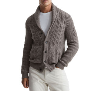 Custom <b>Vintage</b> Print V-Neck Cardigan Breathable Warm Thick Knitwear for Autumn Winter Casual Wear Button Decoration ODM Supply - Product Image 1