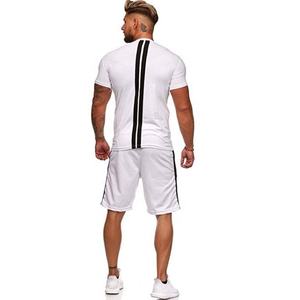 2025 Summer New <b>Men</b> Casual <b>Shorts</b> Sets <b>Short</b> Sleeve T Shirt <b>Shorts</b> Solid Printed Tracksuit <b>Men's</b> 2 Pieces Sets - Product Image 4