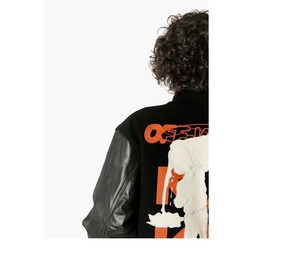 Vigour แจ็กเก็ตเบสบอลผ้ากำมะหยี่แขนหนังปักลายสำหรับผู้ชายแจ็คเก็ตฤดูหนาว - Product Image 4