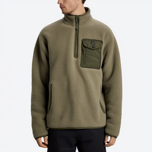 Sudadera con capucha de lana con logotipo personalizado, Jersey cálido y cremallera, venta al por mayor de fábrica OEM, ropa de calle de invierno Unisex para hombres y mujeres - Product Image 5