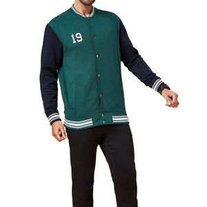 Venta al por mayor de chaquetas de béisbol universitarias de los hombres chaqueta de lana de alta calidad chaqueta lisa de cuello alto de color sólido personalizable Letterman - Product Image 5