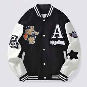 Hommes à la mode marque hiver sweats veste américain haute rue impression broderie lâche décontracté Baseball Outwear uniforme - Product Image 3