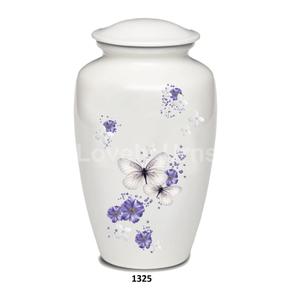 Butterflies Aluminium Adult Cremation Urns for Human Ashes Free <b>Velvet</b> <b>Bag</b> - Product Image 2