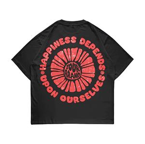 Nouvelle mode Streetwear T-shirts 100 coton épissage t-shirts personnalisé en relief graphique t-shirt pour hommes coutures contrastées t-shirt - Product Image 1