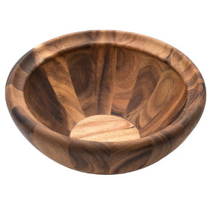 Bol de service à salade en bois prix usine accepter bol de soupe aux fruits et fruits secs en bois d'acacia rond personnalisé pour ustensile de cuisine - Product Image 1