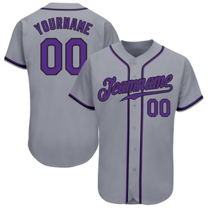 Pakistán ropa deportiva industria personalizada gris púrpura-negro auténtico béisbol Jersey - Product Image 1